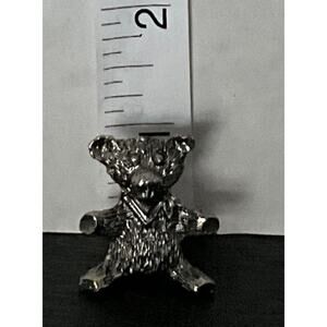 Miniature Pewter Teddy Bear Figurine